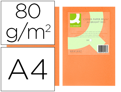 500h papel fotocopiadora Q-Connect A4 80g/m² color naranja intenso